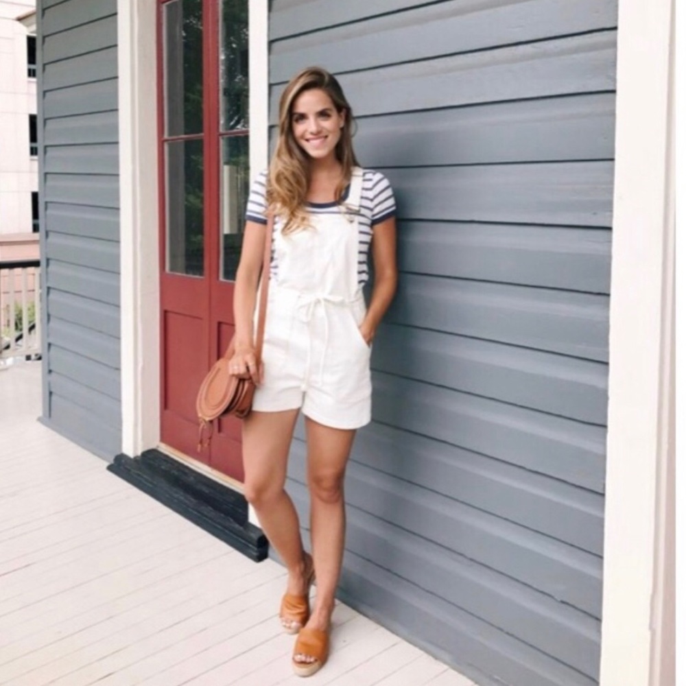 Madewell white Adirondack overalls